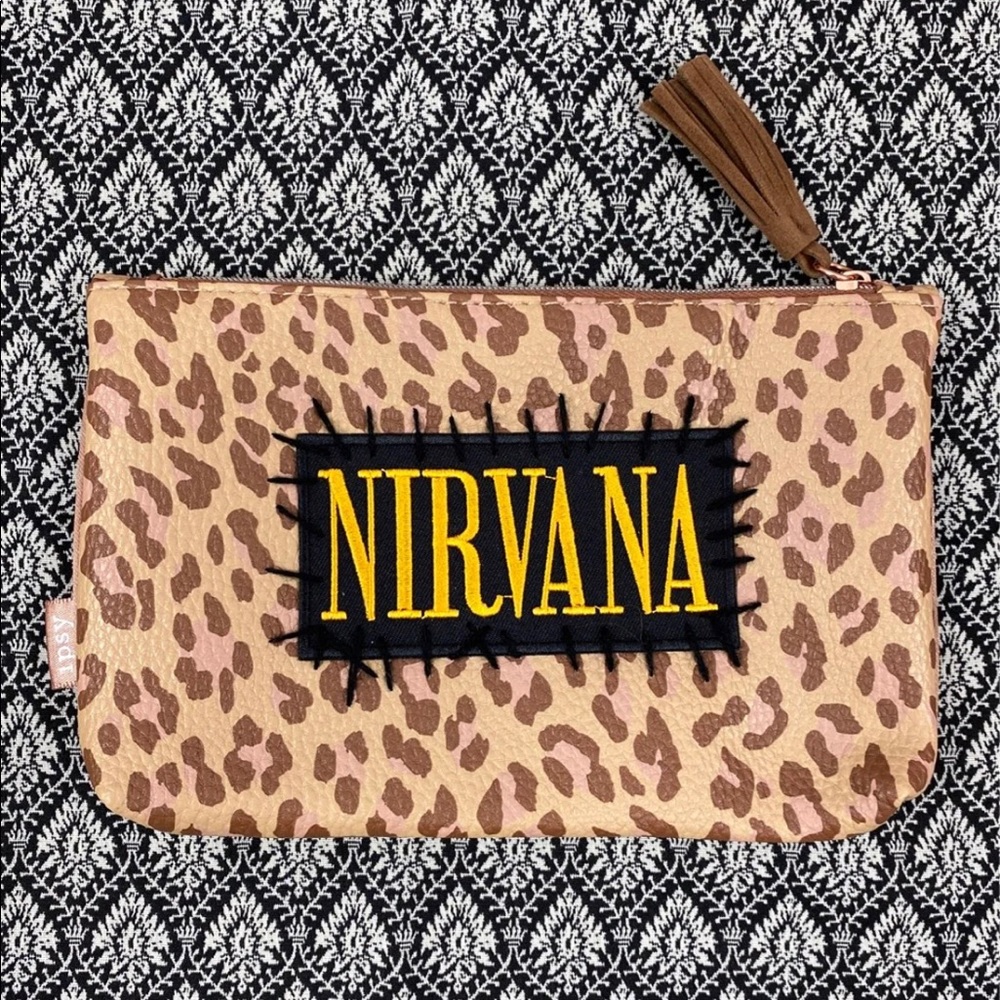 Nirvana cheetah print make up bag